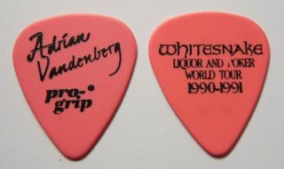 Adrian Vandenberg Whitesnake 1990 - 91 Black On Pink Tour Issued Guitar Pick Rare