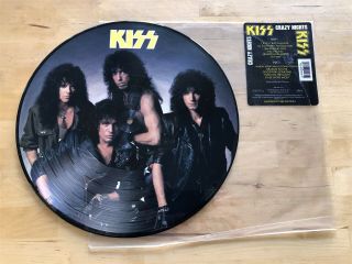 Kiss - Crazy Nights Lp Rare Picture Disc Polygram With Pvc Sleeve & Sticker Vg,