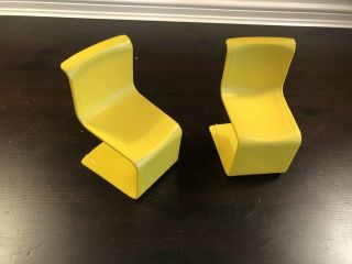 Vintage Barbie Doll Mod Yellow Chairs 2 Count 70 