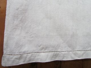 VTG Antique Irish Damask Linen Shamrock Pattern Hand Towel Hemstitched 17 