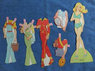 Vintage 1980 Barbie Paper Doll With Clothing Clothes Mattel