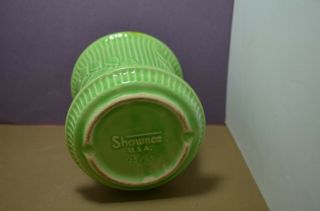ANTIQUE ART POTTERY PLANTER SHAWNEE USA 465 GREEN RIBBED OUTER SURFACE 3