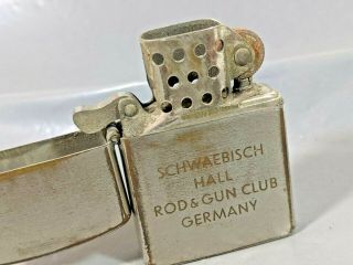 Vintage Schwabisch Hall Rod And Gun Club Lighter Germany Army Usa Military Rare