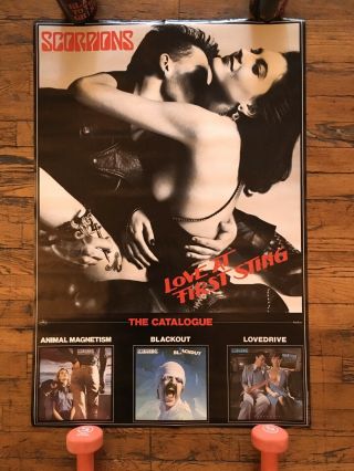Vintage Rare Scorpions - Love At First Sting 1984 Promo Poster / Heavy Metal