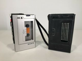 Rare Vtg Sony Tcm - 141 Portable Cassette Tape Recorder W/ Case 80s - Parts/repair