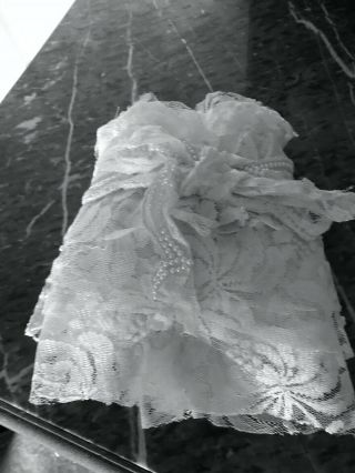 Vintage Scrap Lace W/pearls From Wedding Gown 9⅓ Yds,  Long X 5 ",  / - Wide