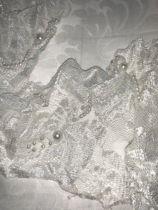 Vintage Scrap Lace w/Pearls from Wedding Gown 9⅓ yds,  Long X 5 