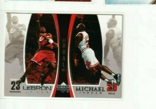 2005 - 06 Upper Deck Duals Lebron James,  Michael Jordan Ljmj10 Cavs Bulls Sp Rare