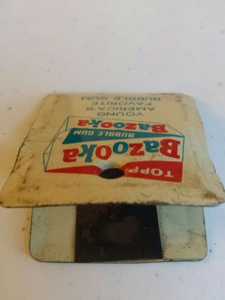 Antique Topps Bazooka Bubble Gum Receipt Clip,  Double Sided METAL ADVERTISING 3