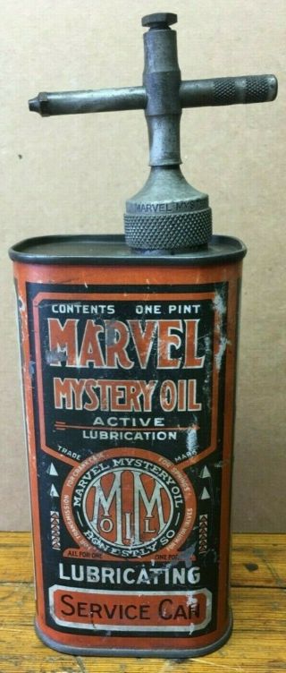 Rare Vintage Marvel Mystery Oil Reusable Lubricating Spray Service Can