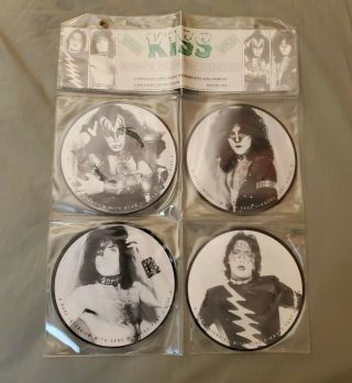 Kiss Limited Edition 7 " Picture Disc Set Of 4 Uk Rare Interview Record Store Day