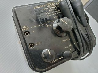 vintage rare SIMPSON 260 Meter Adapter Milliohmmeter Model 657 2