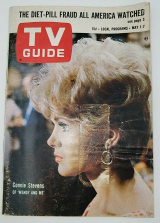 Vtg Tv Guide May 1 - 7 1965 Connie Stevens Wendy And Me