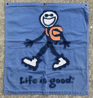 Rare Life Is Good 2 - Sided Embroidered Banner Flag Jake Day Hiker & Lig Logo