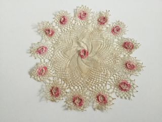 Antique Hand Crochet Doily Vintage Lace Doilies 12” 2