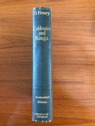 Antique Book Cabbages And Kings By O.  Henry 1904