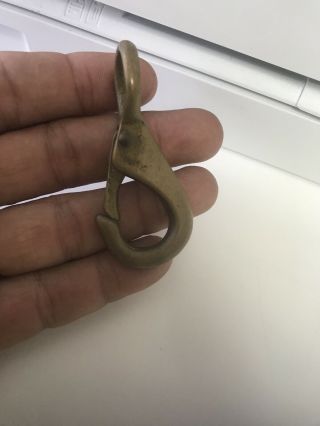 Vintage Brass Bronze Clasp Clip Hook Nautical (b16)