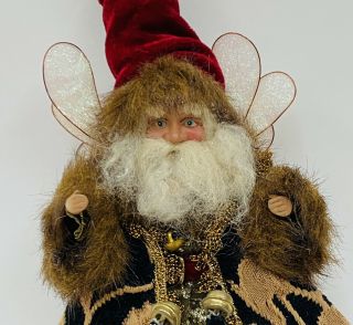 Mark Roberts Collectible Christmas Santa Fairy Elf Red Velvet 13 " Ornament Rare