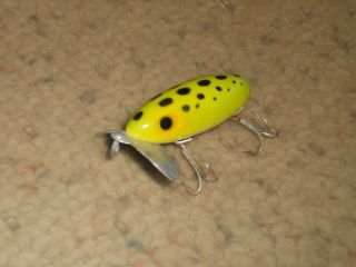 Vintage Fred Arbogast Jitterbug 2.  25 " Fishing Lure - Green Spotted Frog