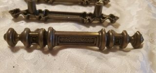 Vintage set of 6 Bronzed Drawer Pulls Handles 5 inches long National Lock 2