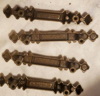 Vintage set of 6 Bronzed Drawer Pulls Handles 5 inches long National Lock 3