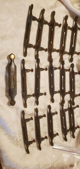 Vintage Set Of 16 Drawer Pulls Handles 5 1/4 Inches Long Brass