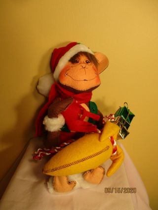 2008 Vintage Annalee Christmas Monkey With Tag