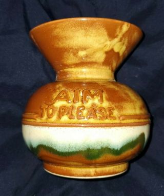 Mcm Antique Ceramic Spittoon Vintage Maddux California Pottery 67 Aim To Please