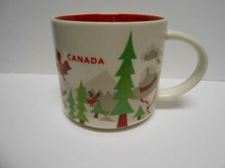Rare Version Starbucks Coffee Company 2012 Canada Red 14oz Mug You Are Here