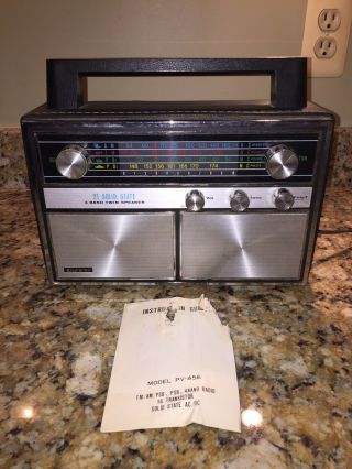 Rare Browni 21 Solid State For Band Twin Speaker Model Pv - 456 Radio A15