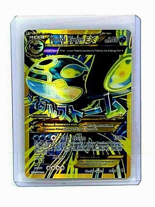 Pokemon Mega Primal Kyogre Ex Holo Ultra Rare 96/98 Foil Star Full Art Card Gold