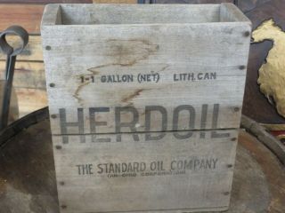 The Standard Oil Company Of Ohio Herdoil 1 Gallon Can Crate Displays Great Rare