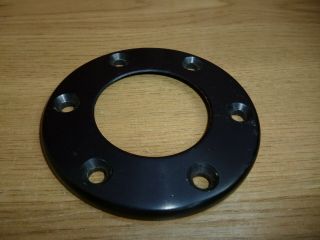 Momo Steering Wheel Black Center Horn Metal Ring Rare