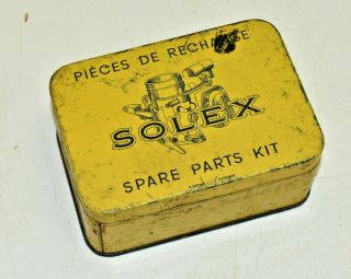 L13 - Vintage Solex Antique Carburetor Tin Can France Auto Car Gas Oil Empty
