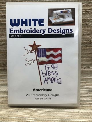 Rare White Embroidery Designs W3300 Americana 20 Embroidery Designs 146 000102