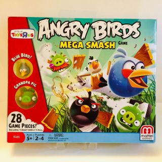 Angry Birds Mega Smash Boad Game Toys R Us Exclusive Mattel Rare Grandpa Pig
