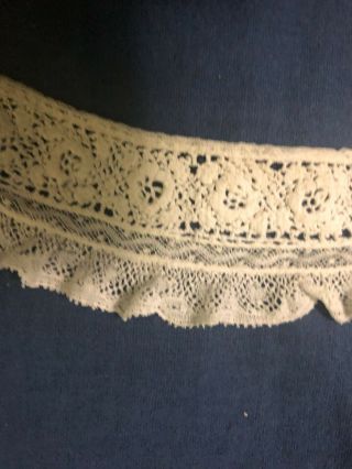 Vintage Irish Lace Collar With Crochet And Machine Made Lace 3