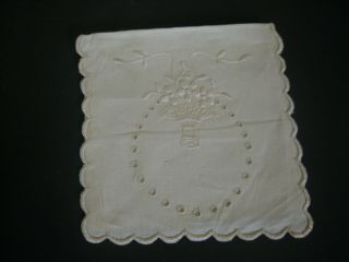 Ivory Linen Handkerchief Case,  Hand Embroidered For A Trousseau,  1900 - 1910