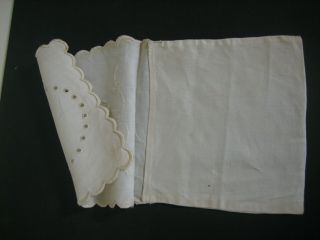 IVORY LINEN HANDKERCHIEF CASE,  HAND EMBROIDERED FOR A TROUSSEAU,  1900 - 1910 2