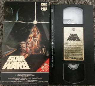 Rare Release Star Wars Vhs Tape Cbs Fox Red Label 1977