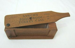 Lynch’s Fool Proof Turkey Call Model 101 1965 Liberty Mi Misspelled Rare