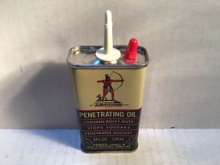 Vintage Archer Nos Full Oil Can Handy Oiler 4 Oz Rare Tin Whiz Amoco Oilzum Ford