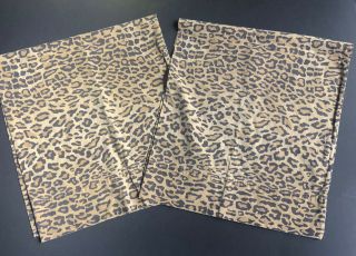 Rare Pair Ralph Lauren Guinevere Aragon King Pillowcases Animal Leopard Guc
