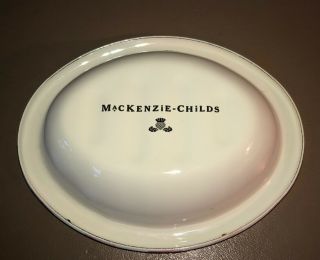 Mackenzie Childs Bathing Hut Pink White Stripe Enamel Soap Dish RARE/retired 3