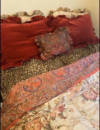 Rare Ralph Lauren Galahad Decorative Bed Pillow Sham Vintage Paisley Medieval