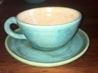 Rare Pisgah Forest Cup/Saucer Hand Crafted NC Pottery 6.  25 