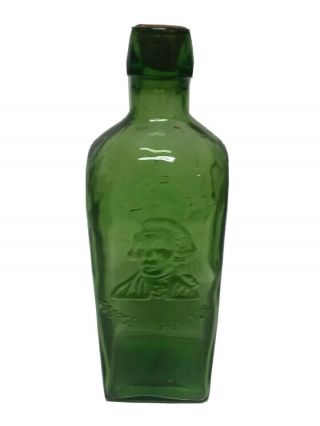 Rare Antique Green Glass Bottle George Washington / John Adams