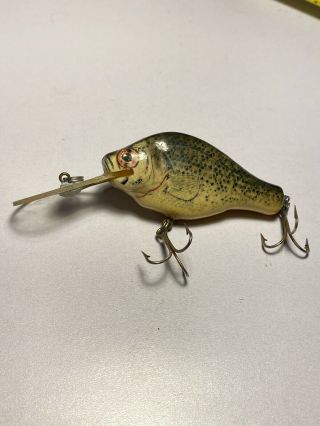 Vintage Bagley Small Fry Crappie Brass Wood Crankbait Fishing Lure