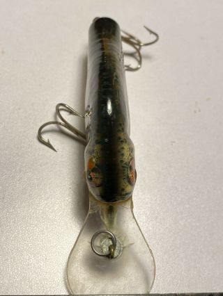 Vintage Bagley Small Fry Crappie Brass wood crankbait Fishing Lure 2
