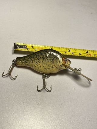 Vintage Bagley Small Fry Crappie Brass wood crankbait Fishing Lure 3